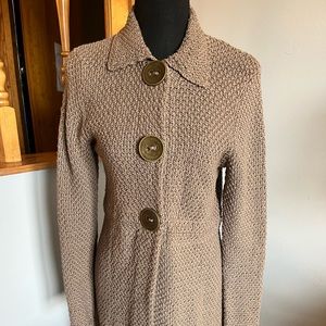 Boden tan knitted‎ collared sweater size 10
